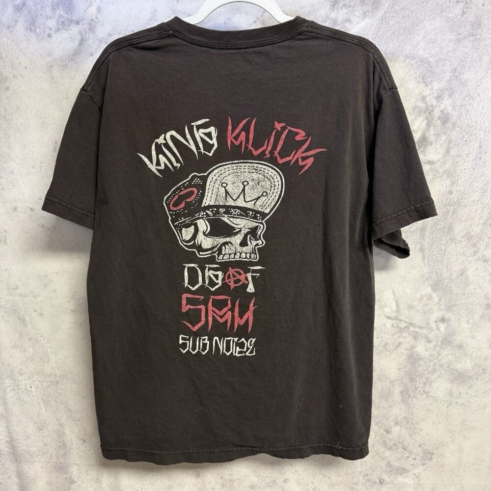 SRH King Klick Spade Skull T Shirt Mens Large Faded Black Y2K Grunge